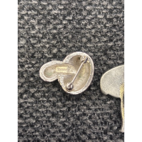 Vintage METZKE Mushroom Pins Brooch Set Silver Tone Botanical Nature Whimsical - Picture 5 of 5